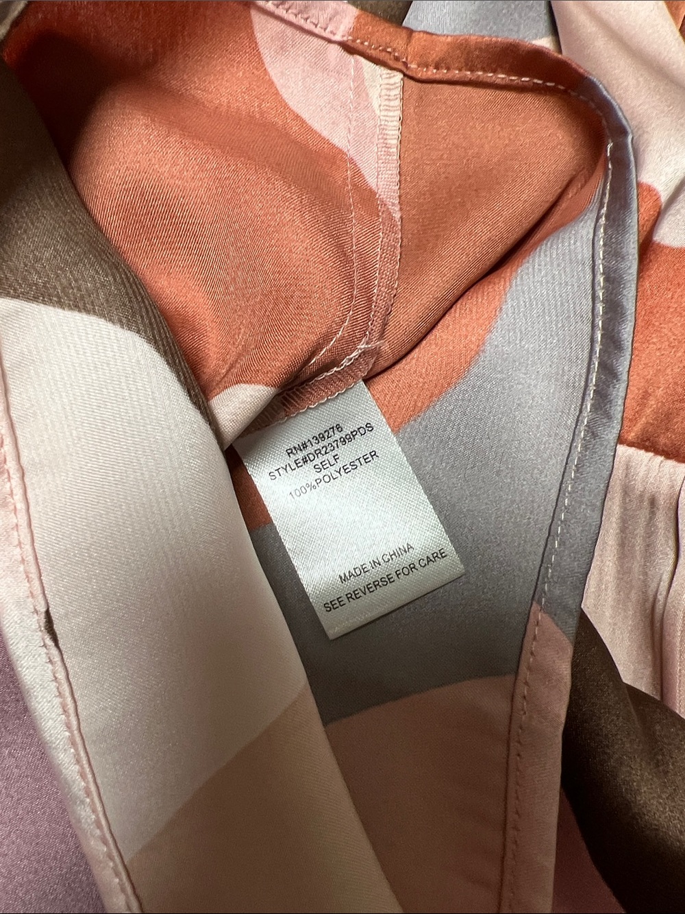 DR2 Scoop Neck Tunic in Rust, Pink & Brown Abstract - Picture 7 of 7